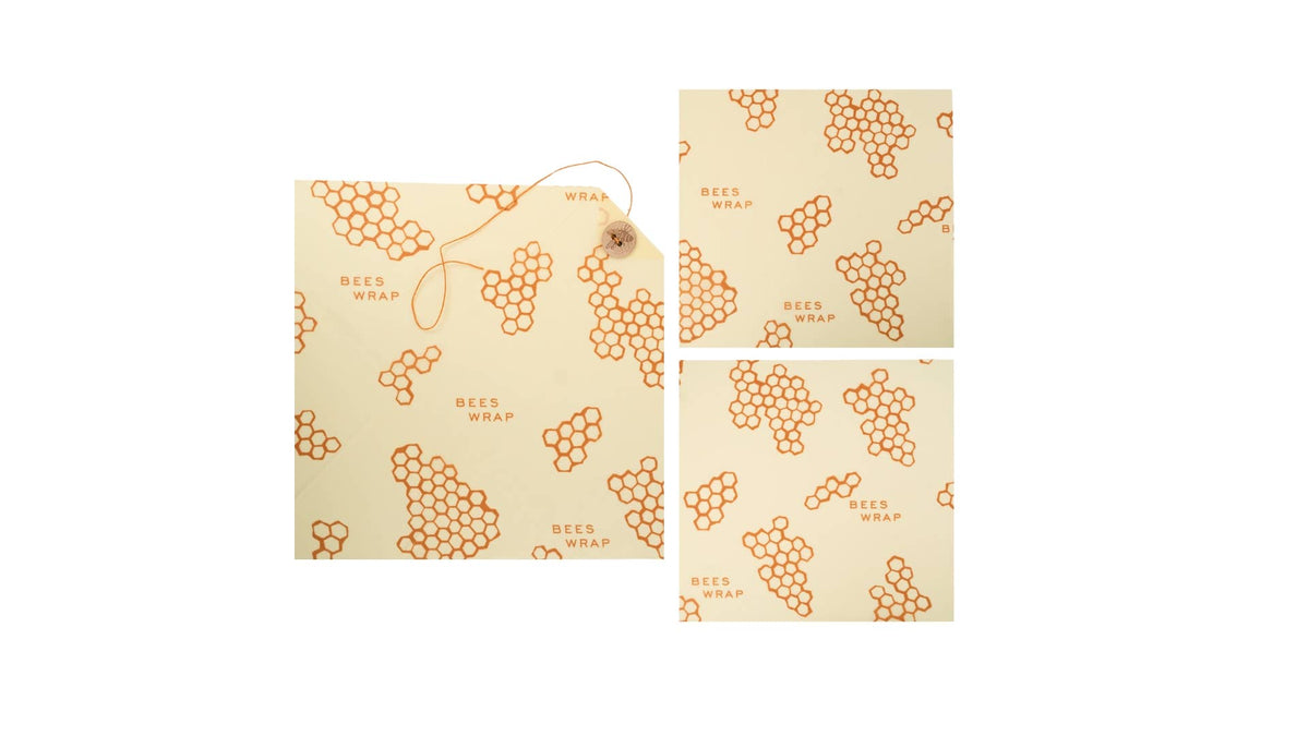 Bees Wrap Lunch 3 Pack - Honeycomb Print
