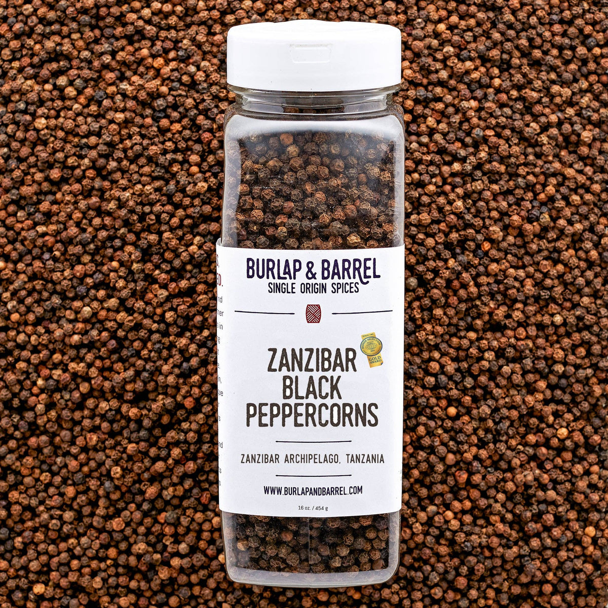Zanzibar Black Peppercorns - Single Origin Spice &amp; Seasoning: 2.0 oz glass jar