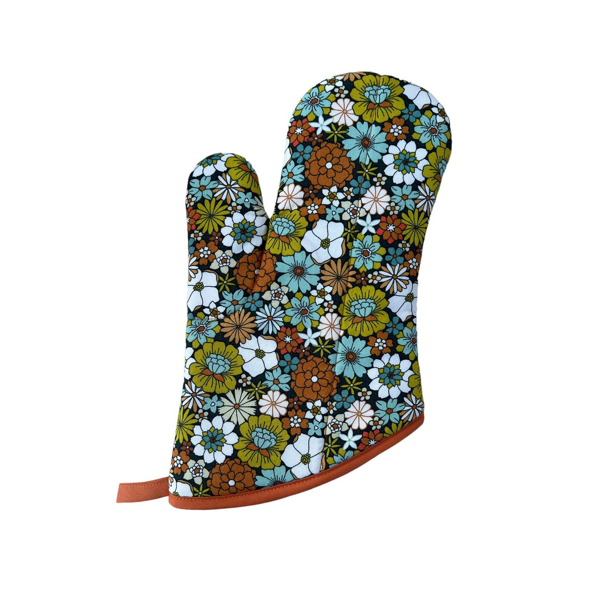 70&#39;s Flowers Oven Mitt