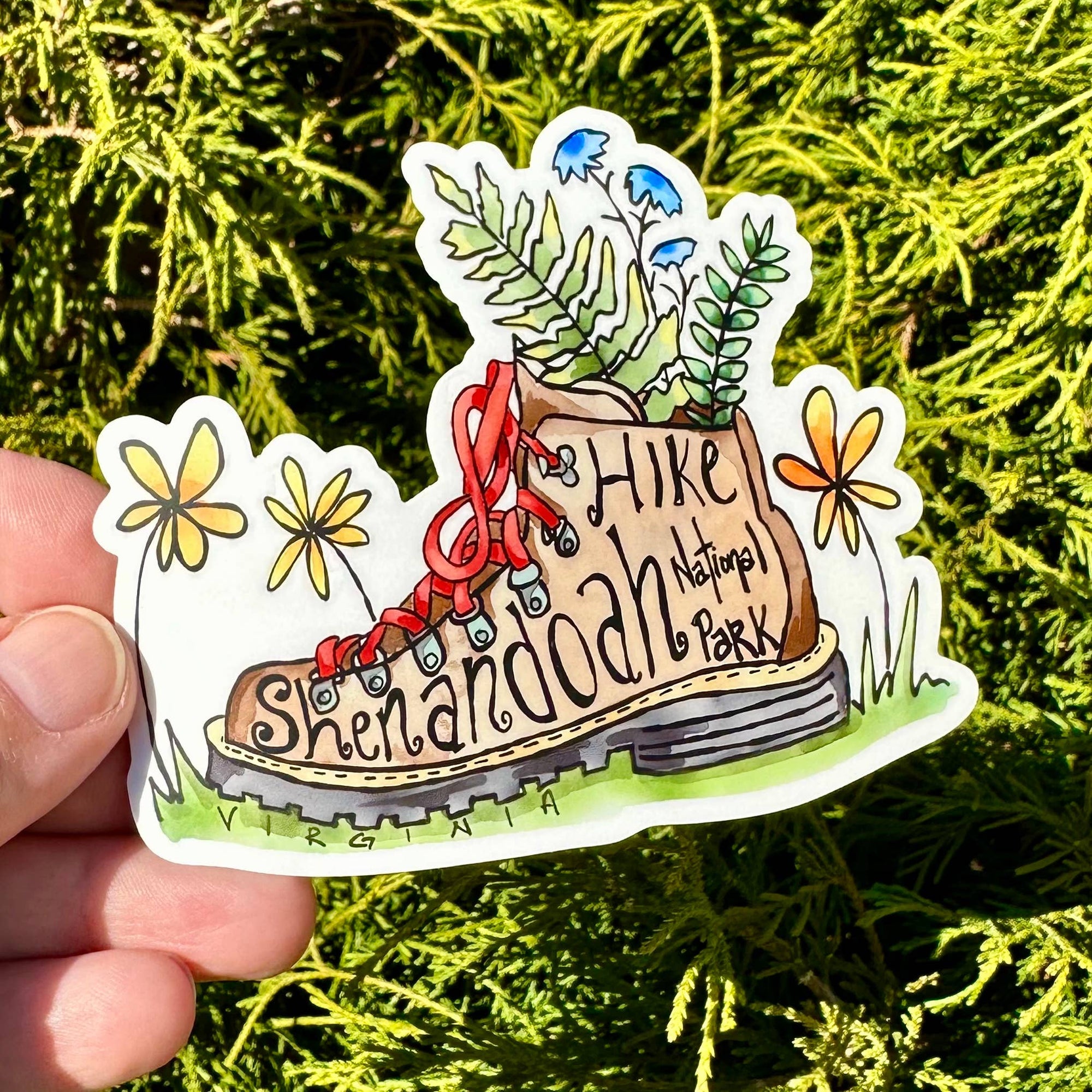 Hiking Boot, Shenandoah National Park - Virginia Die Cut Sticker