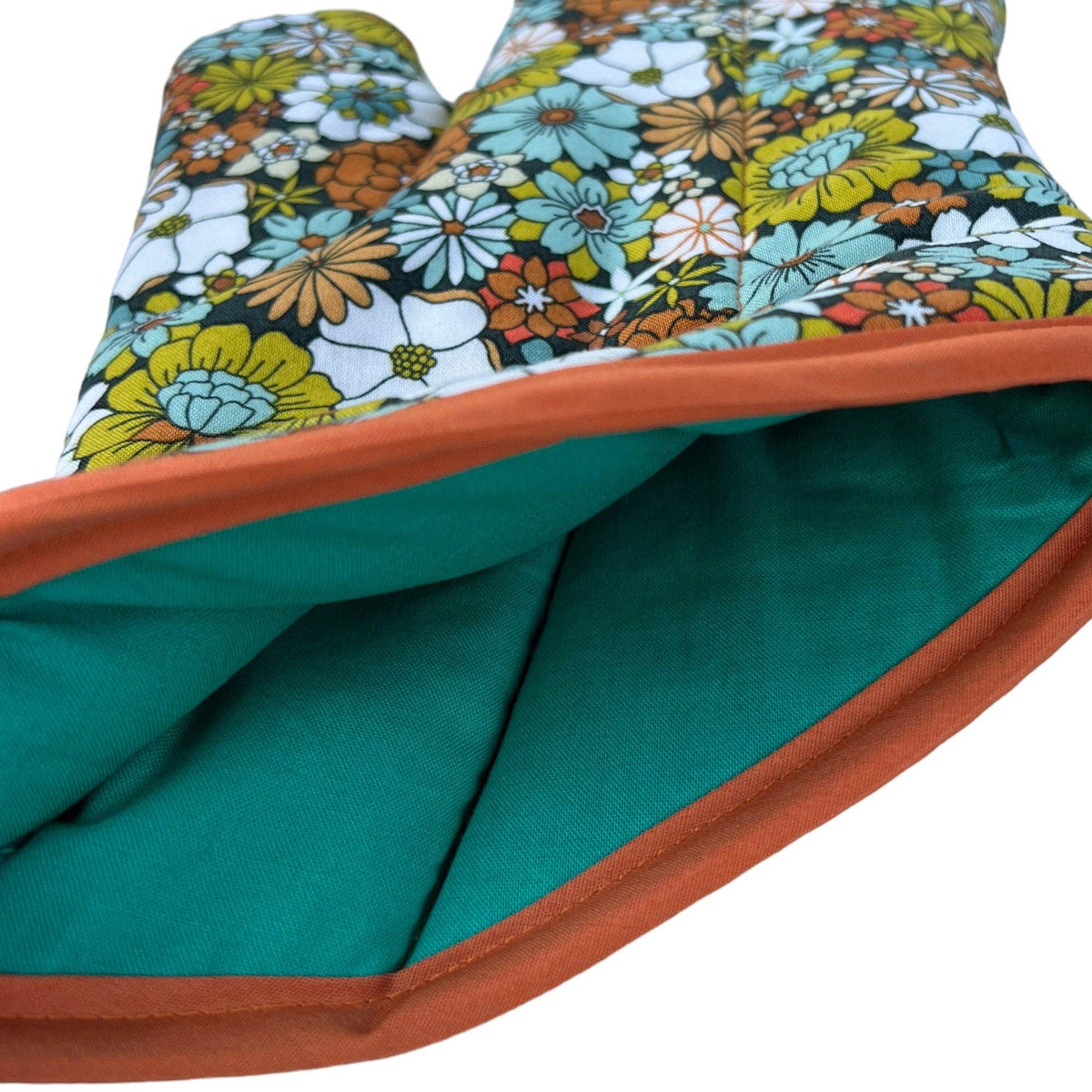 70&#39;s Flowers Oven Mitt