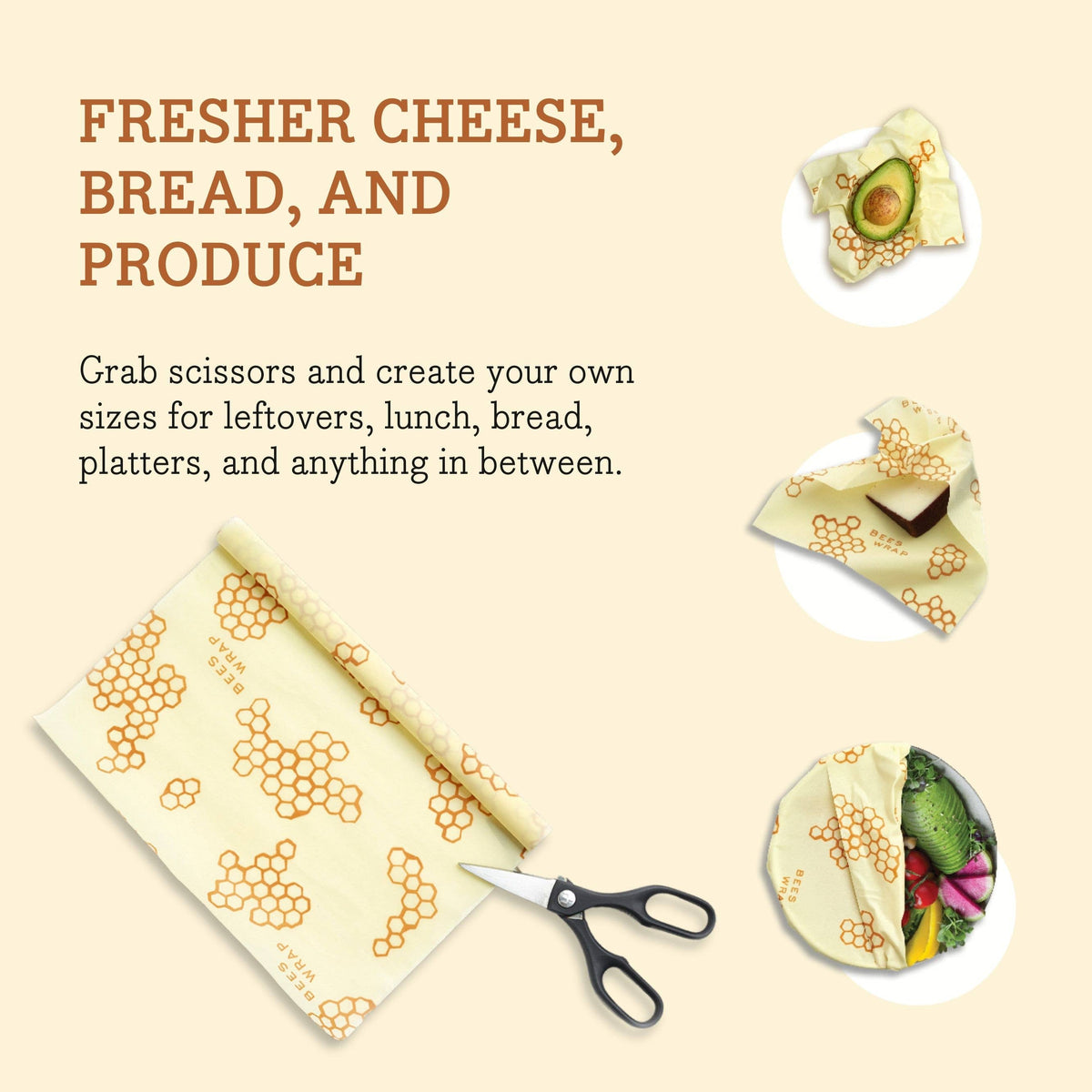 Bees Wrap - Cut-to-Size Roll - Meadow Magic, Plant-Based Wax