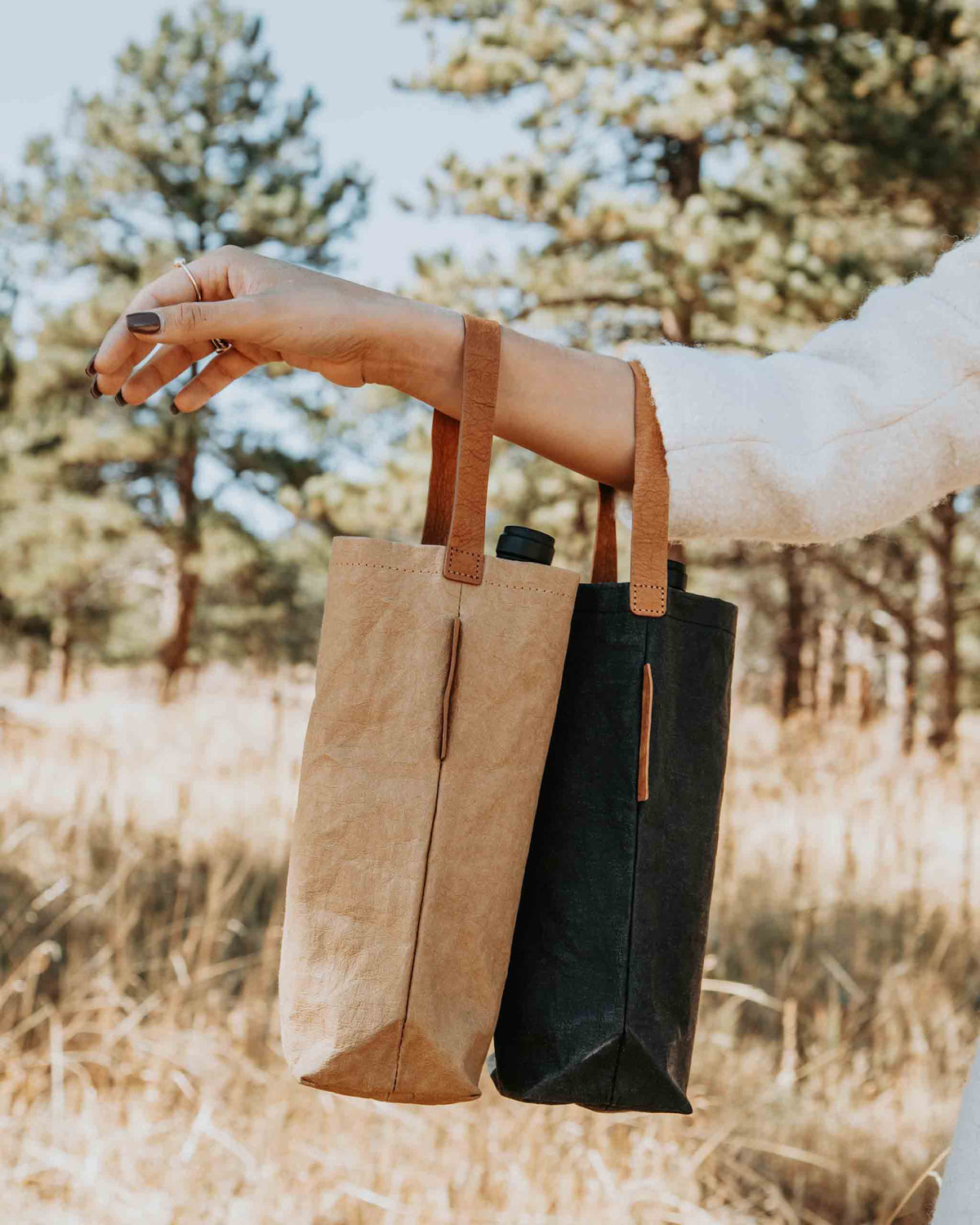 Connoisseur Wine Tote - Sustainable Wine Gift Bag: Ebony